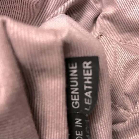 Mauve Leather Satchel Crossbody Bag - Picture 13 of 16